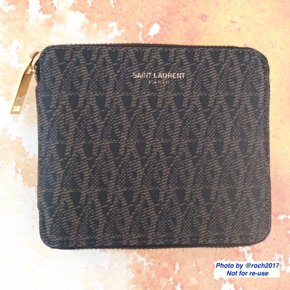 Saint Laurent  Paris Toile Monogram Compact Zip Around Wallet